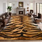 Tapete DweIke 152x213 cm Lavável com Estampa de Listras de Tigre
