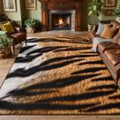 Tapete DweIke con Estampado de Tigre 122x183 cm Suave, Lavable y Antideslizante