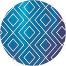 Tapete em Lona Redondo Azul Geometrico