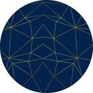 Tapete em Lona Redondo Formas Geométricas Fundo Azul