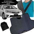Tapete Emborrachado Porta Malas Corolla 2015 a 2021 + 2 Capas Cinto Segurança Acessório Automotivo