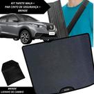 Tapete Emborrachado Porta Malas kicks 2016 a 2021 + 2 Capas Cinto Segurança Acessório Carro