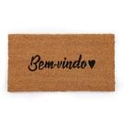 Tapete Entrada Bem Vindo Amor 60cm x 33cm Fibra de Coco Casa Comércio Apartamento Sustentável Kapazi