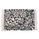 Tapete Estampado Bali Daju 60x90x1 cm Florido Preto