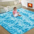 Tapete Fairblink Ultra Soft Fluffy Shag de 6 x 9 pés para sala de estar