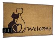 Tapete Felpudo Antiderrapante 40x60cm Welcome Bege Rozac