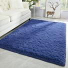 Tapete felpudo grande Merelax 122x183 cm de pelúcia antiderrapante azul marinho
