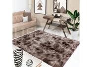 Tapete felpudo luxo 2,00 x 140 marrom mesclado sala e quarto