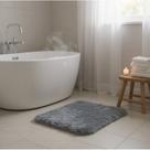 Tapete Felpudo Peludo Shaggy 40x60 Luxo Macio Antiderrapante Quarto Sala Banheiro Beira Cama Cozinha Lavável Fofinho - Cinza