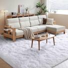 Tapete Finrec 150x240cm White Plush Shag para quarto e sala de estar