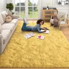 Tapete Finrec Soft Yellow para quarto e sala de estar 120x180cm