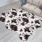 Tapete Fixseed Faux Cowhide 140 x 160 cm com estampa de vaca antiderrapante