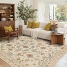 Tapete floral Rugxara 150x210 cm de lã boho vintage lavável