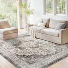 Tapete floral vintage lavável Marsail 152x274 cm marrom