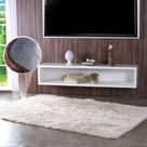 Tapete Fluffy Para Sala 100% Poliester 140x200cm Marfim
