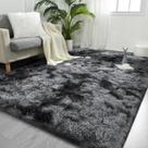 Tapete FlyDoIt 152x244 cm Tie-Dyed Preto Cinza Shaggy