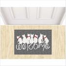 Tapete gato welcome medida porta 60x40 cinza