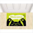Tapete gato welcome, medida porta verde limão