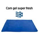 Tapete gelado pet verão 90x50 e 65x50 autorefrigerante refrescante cachorro e gato azul e rosa Cor:AzulTamanho:G