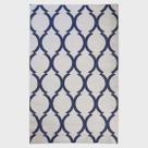 Tapete Geometrico Arabesco Prata Azul 3M Redondo Antiderrap