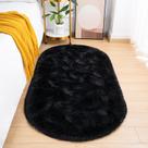 Tapete Goideal Fluffy Bedroom Small Oval Black Shag 80 cm x 160 cm Tapete Goideal Fluffy Bedroom Small Oval Black Shag 80 cm x 160 cm