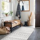 Tapete Hallway Runner BVVYOO Moroccan 60x180cm Geo Grey Rubber