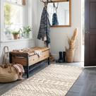 Tapete Hallway Runner BYYVOO lavável 60x180cm Geo Beige