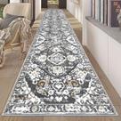 Tapete Hallway Runner HEBE lavável vintage envelhecido 0,8 x 4,3 m