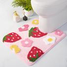 Tapete higiênico Anybar Pink Cute Strawberry Flower em forma de U