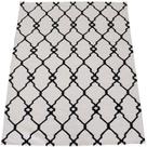 Tapete Indiano Kilim Feito à Mão Geométrico Branco Preto 1,50 x 2,00m