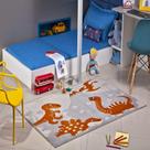 Tapete Infantil Dinossauro Quarto 50x80 Antiderrapante Aveludado I-92 - LANCER