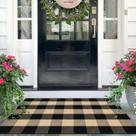 Tapete IOHOUZE Buffalo Plaid xadrez 70x110cm castanho preto Tapete IOHOUZE Buffalo Plaid xadrez 70x110cm castanho preto