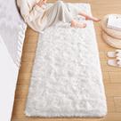 Tapete ISEAU 61x183 cm, branco creme, antiderrapante, Shaggy Runner