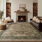 Tapete Jainmy 203x305cm Vintage Angustiado Low Pile Marrom Verde