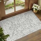 Tapete jinchan 61x91 cm Tapete interno floral antiderrapante cinza