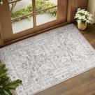 Tapete Jinchan 61x91 cm Tapete interno lavável antiderrapante cinza