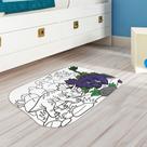 Tapete Kids Color Infantil 01 Peça 40cm x 60cm com Base Antiderrapante 100% Poliéster - Dinossauro