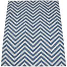 Tapete Kilim Indiano Chevron Zig Zag Azul Branco 2,00 x 3,00m