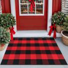 Tapete KILOCOCO Buffalo Plaid 70x110cm vermelho lavável ao ar livre Tapete KILOCOCO Buffalo Plaid 70x110cm vermelho lavável ao ar livre