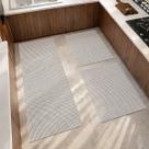 Tapete Kit Cozinha 3 Peças 1 Passadeira 1,30m X 0,45m 2 Capacho 0,65m X 0,45m Rústico Antiderrapante Moderno Cru