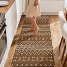 Tapete Kitchen Runner winolive Boho Style 50x120cm marrom/branco