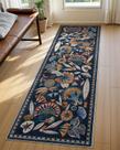 Tapete Kitchen Runner Zealude Egypt Floral, antiderrapante, lavável