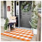 Tapete KOZYFLY Buffalo Plaid 90x150cm Laranja e Branco Checke