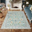 Tapete Lahome Blue Boho Floral 150x210cm para sala de estar