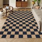 Tapete Lahome Checkered Easy Jute 183x274cm Lavável
