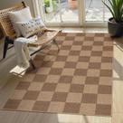 Tapete Lahome Checkered Easy Jute 91x152cm lavável para viver