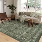Tapete Lahome lavável 150x210cm verde para sala de estar
