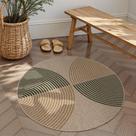 Tapete Lahome Modern Rainbow redondo de 122 cm, fácil de lavar com juta