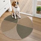 Tapete Lahome Modern Rainbow Round 91 cm de juta interna e externa Tapete Lahome Modern Rainbow Round 91 cm de juta interna e externa
