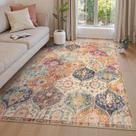 Tapete Lahome Moroccan Lavável à Máquina 120x180cm Creme/Multi